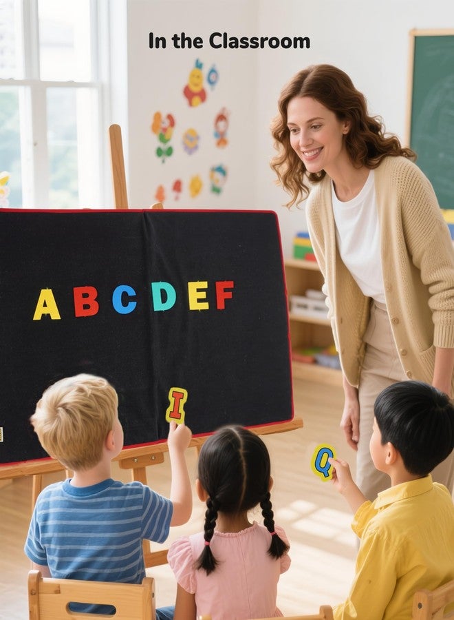 CHEFAN Large Felt Flannel Board 31.5 * 23 in, Foldable Freestanding Story Learning Board for Toddlers, Double-Sided Use for Preschool Classroom, Multi Felt Pieces Can Be Used, Gifts for Kids - Image 2